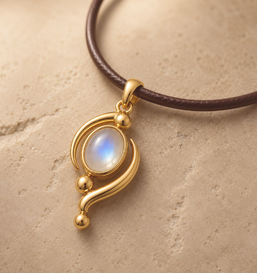 Moonstone Unalome Pendant