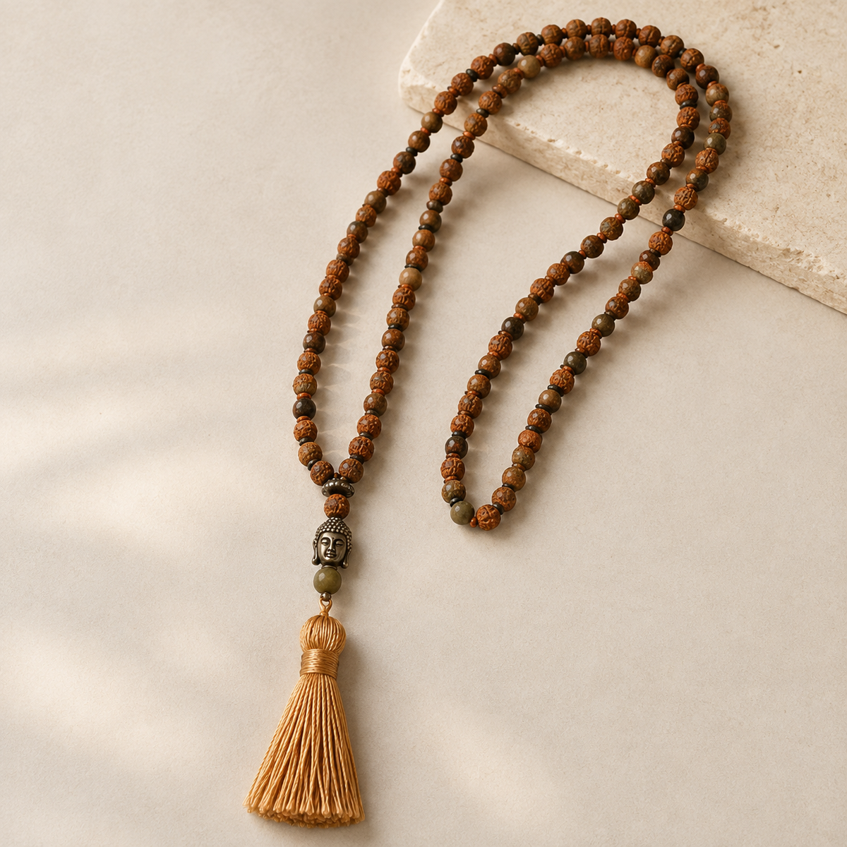 Rudraksha Mala with Semi Precious Stones