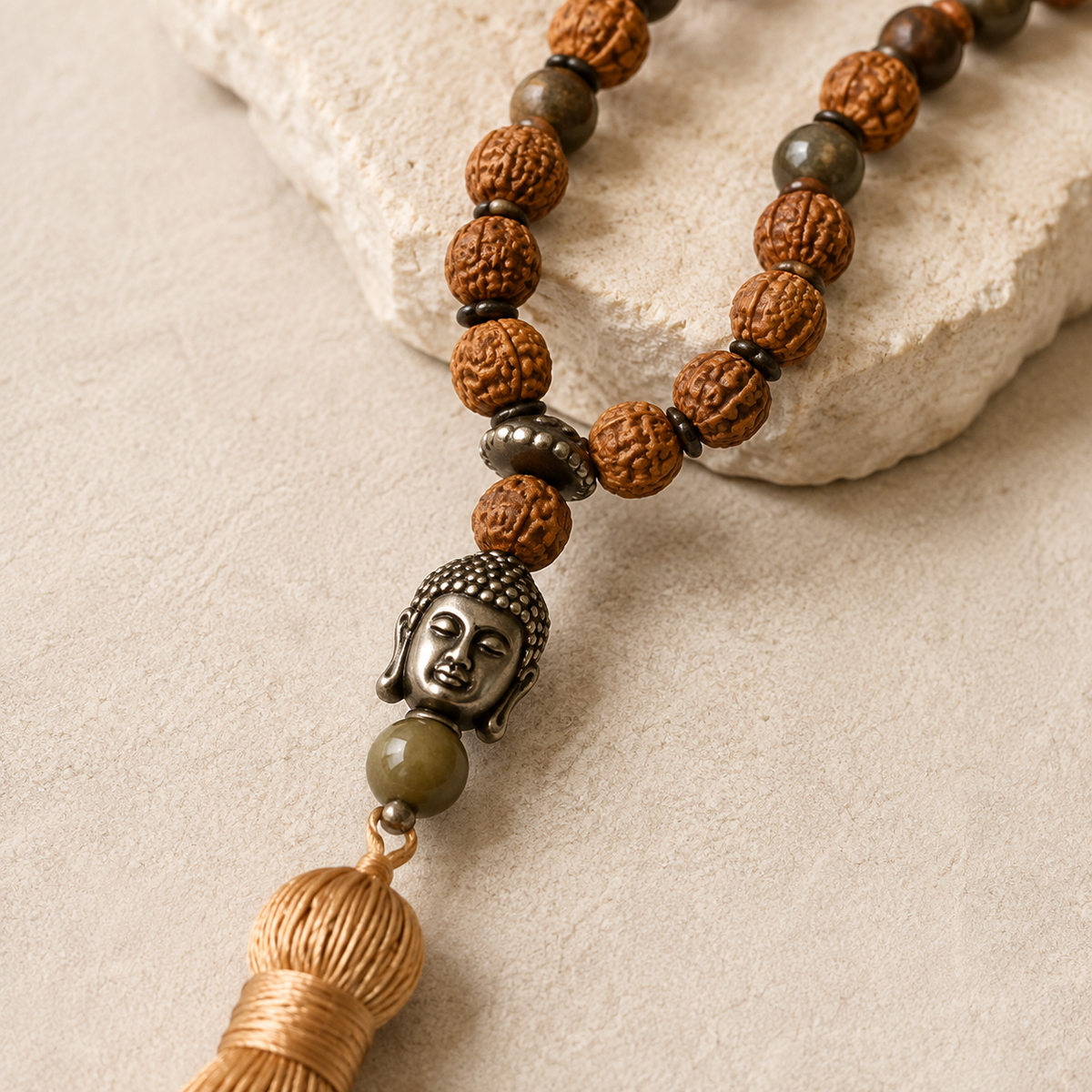 Rudraksha Mala with Semi Precious Stones