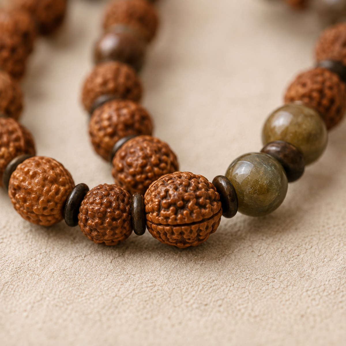 Rudraksha Mala with Semi Precious Stones